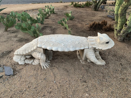 Oct 25 - Lizard bench at the
Cave Creek museum. Oct 25 - Lizard bench at the
Cave Creek museum.